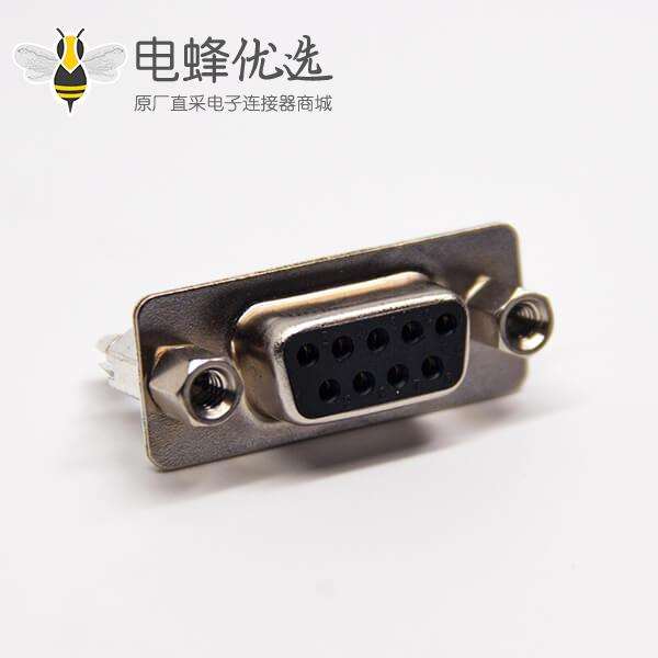 d sub 9针直式母头连接器铆锁式插孔接PCB板