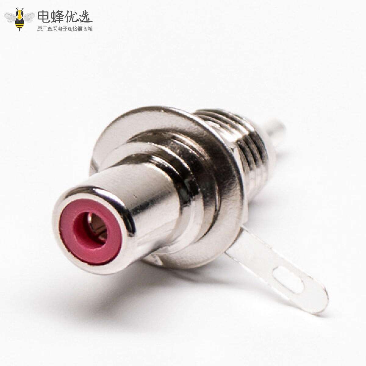 RCA接头母头插座直式连接器焊接接线