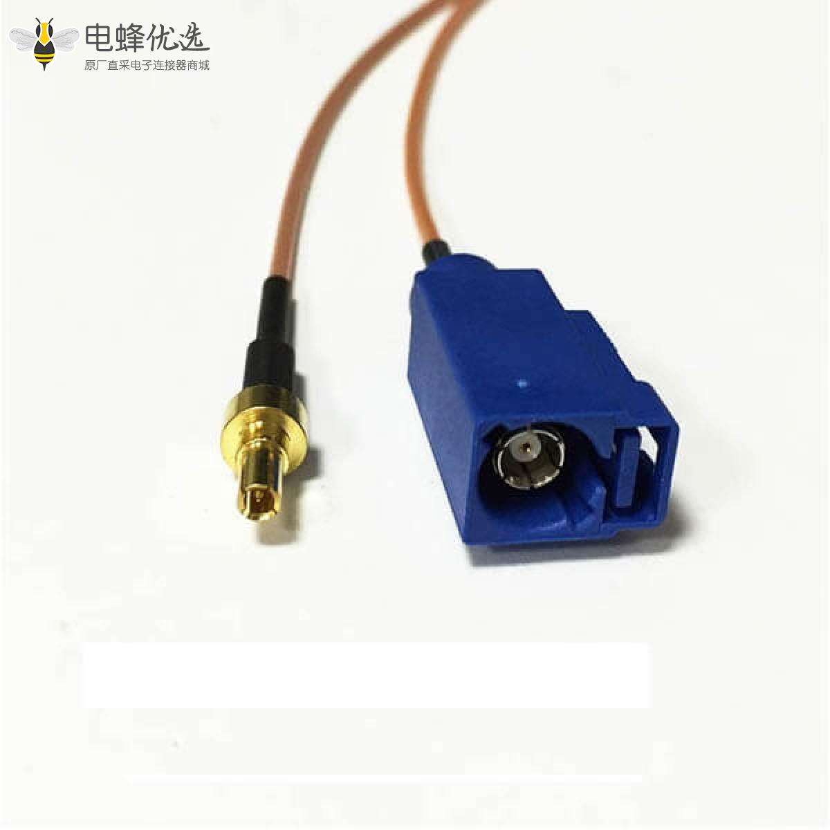 Fakra汽车连接器C型母头转CRC9公头RG178组装线材