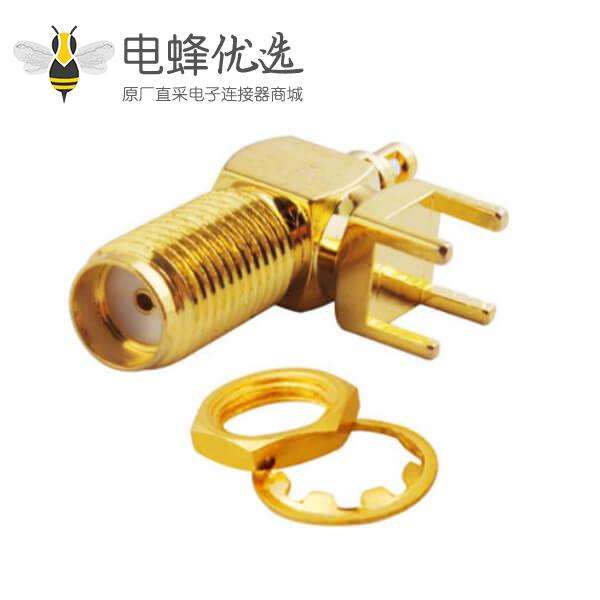 SMA插板焊线弯式连接器