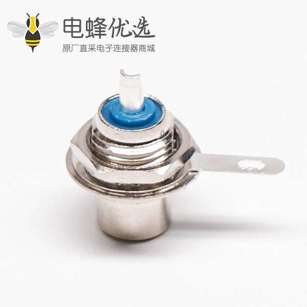 RCA母接头音频连接器直式焊接后锁穿墙