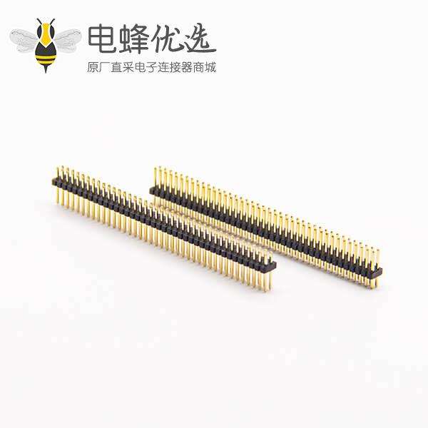 双排直插1.27针2&times;40PIN直式180度双排穿孔式