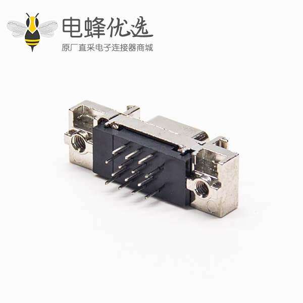14pinSCSI母头连接器直式180度铆锁链接插PCB板