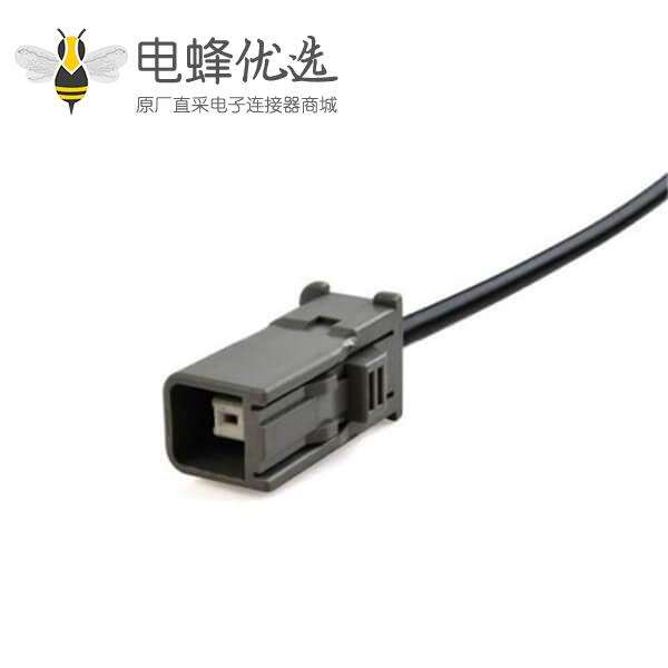 Fakra连接器防水C型公头转HRS GT5-1S灰色母头接RG174线