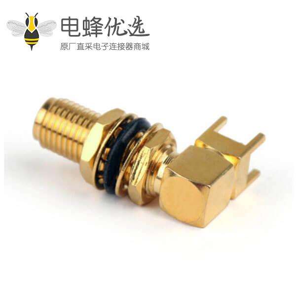 sma 母防水连接器弯式插板