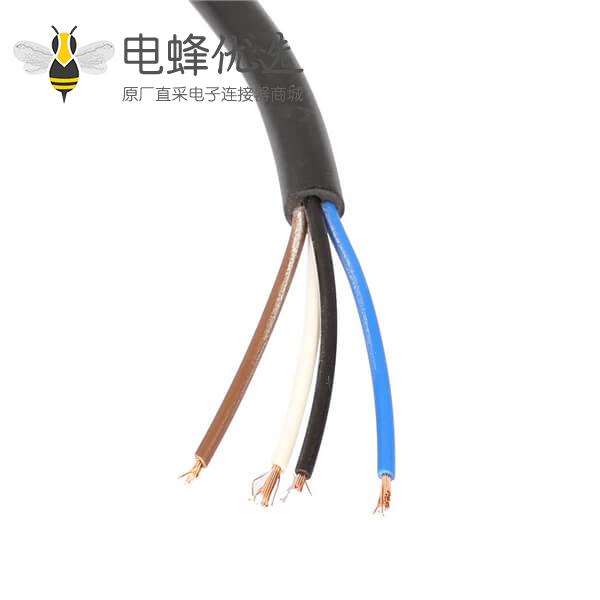 M12 4Pin连接器 A-code母头直头成型式带线1.5M型IP67防水连接器