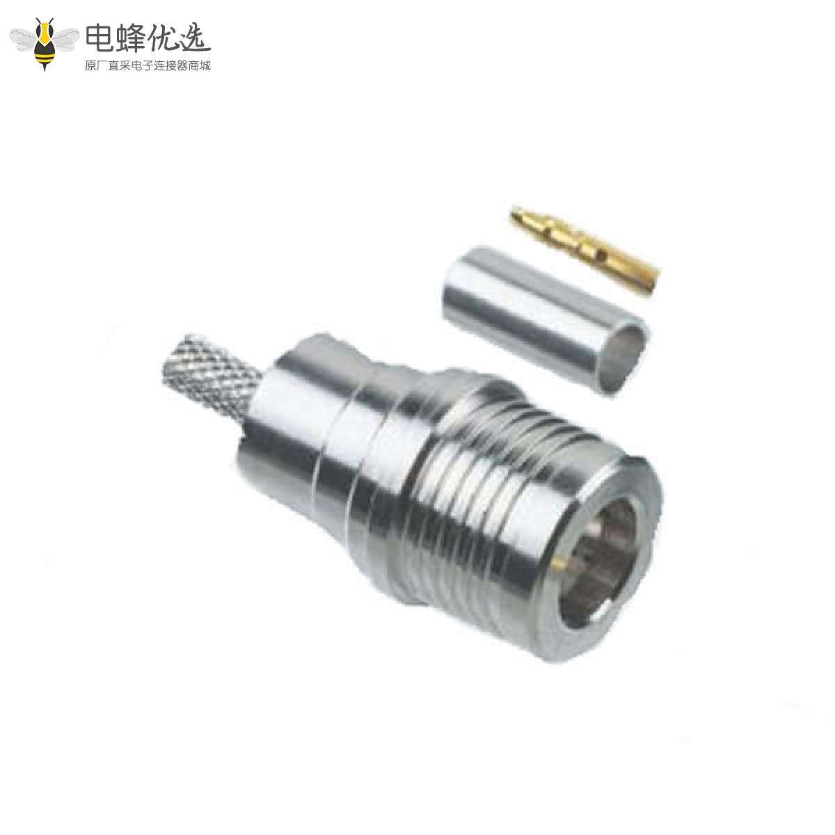QMA压接50&Omega;电缆安装连接器插头端接线RG58