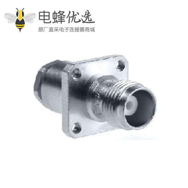TNC母4孔法兰直型50&Omega;面板安装隔板连接器RG141