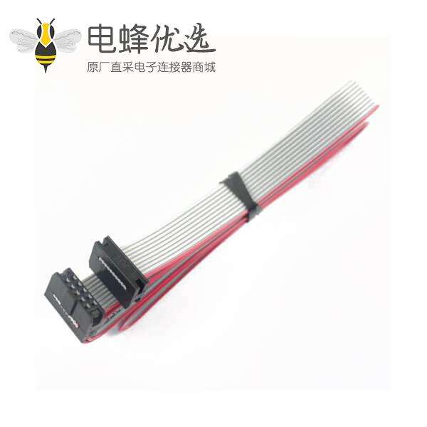 2mm间距排线2x5pin 10pin10线IDC扁平带状电缆长度3米连接器