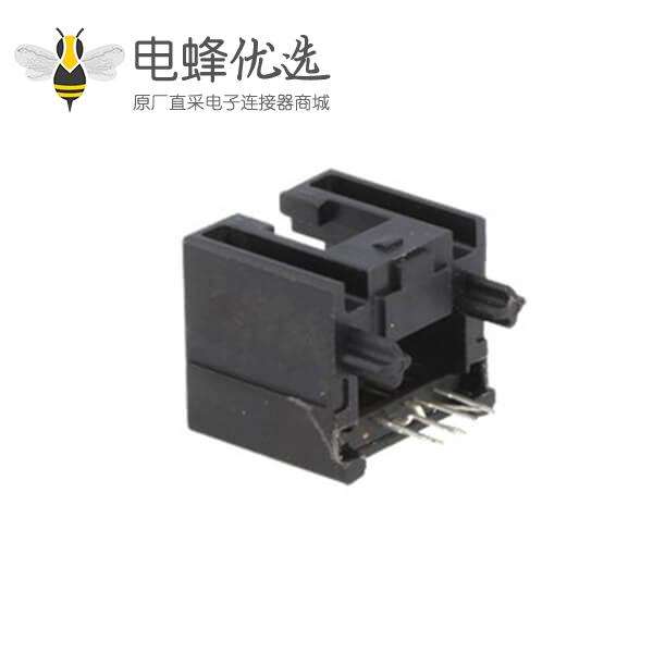 六类RJ45插座接线PCB板黑色塑壳连接器不带灯