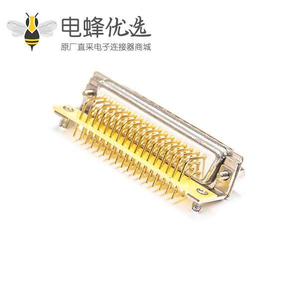 D-SUB50pin公头90度焊板叉脚镀金车针