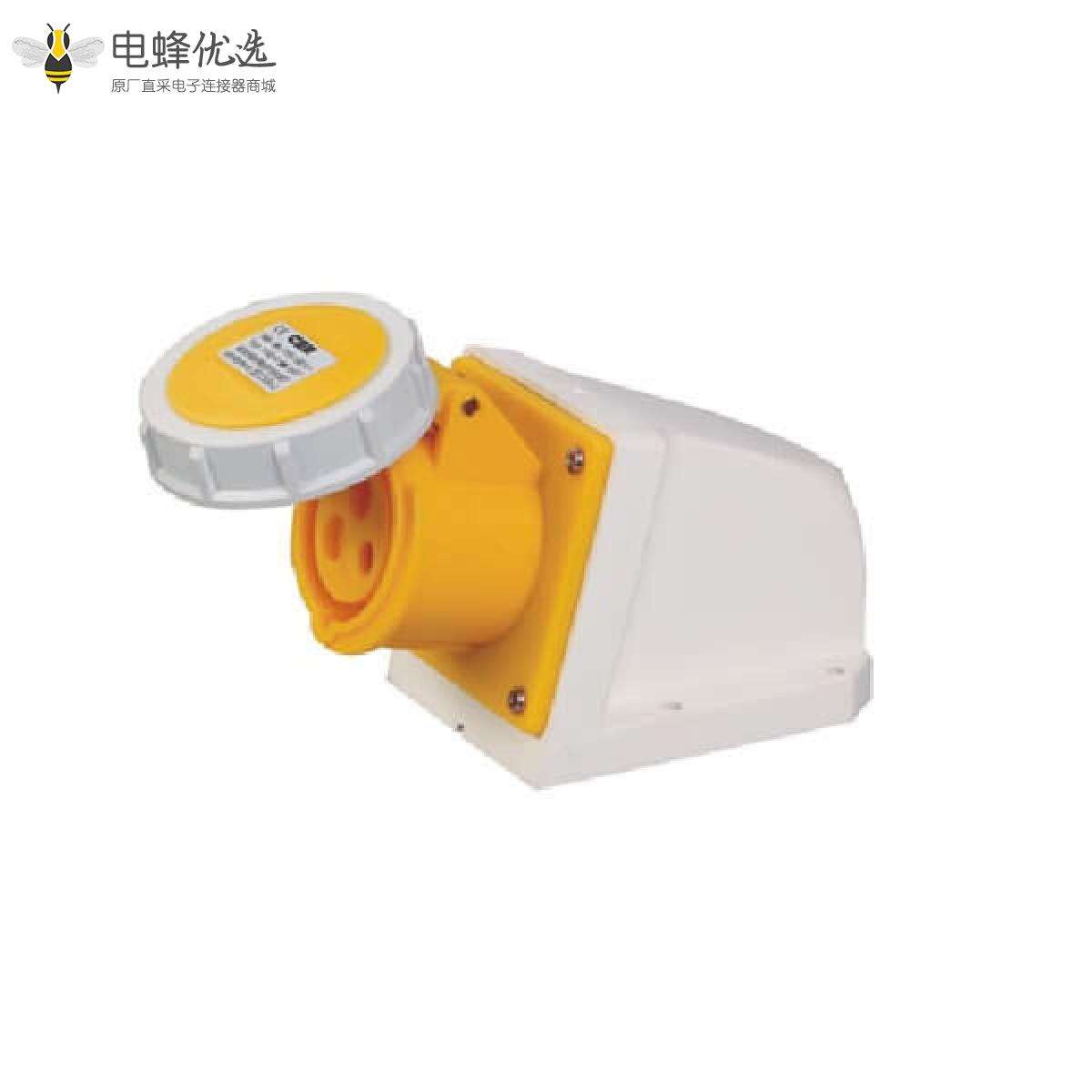 工业连接器黄色IP67防水16A 3芯130V