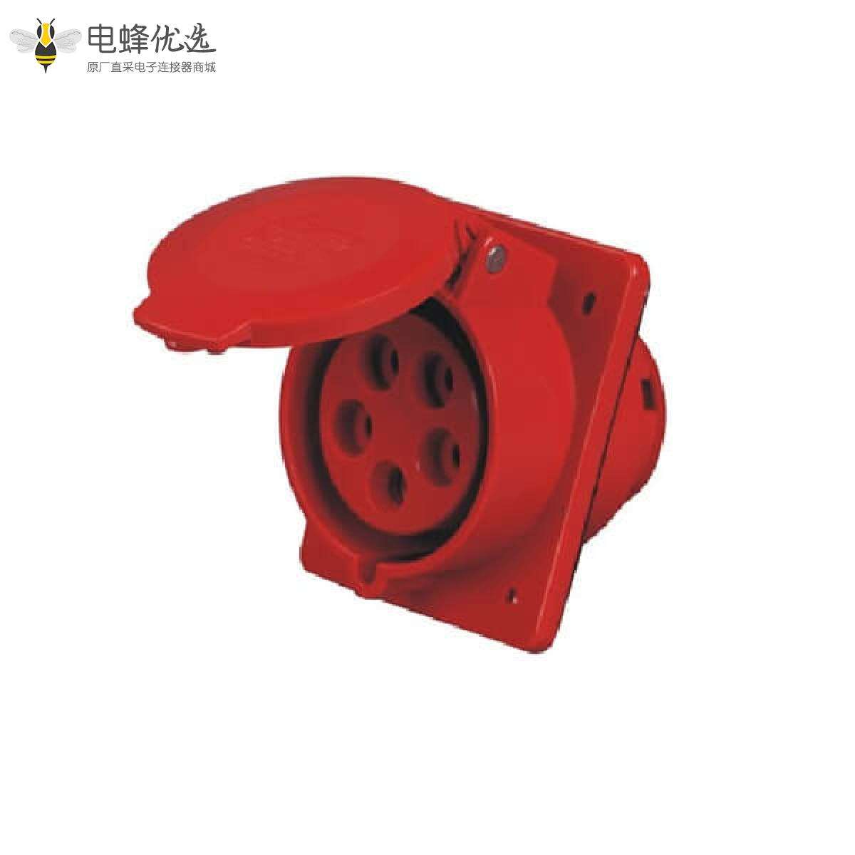 16A 5芯暗装斜座 IEC60309 工业暗装插座 IP44