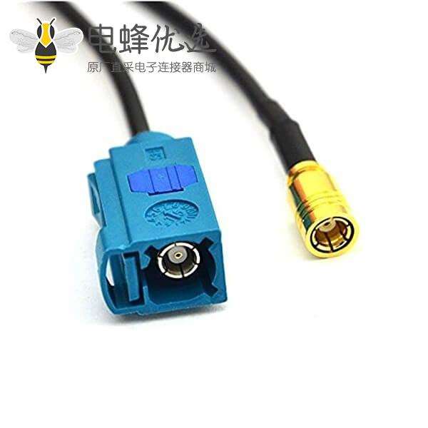 Fakra头Z型母头转SMB母头GPS天线延长线接RG174线10CM
