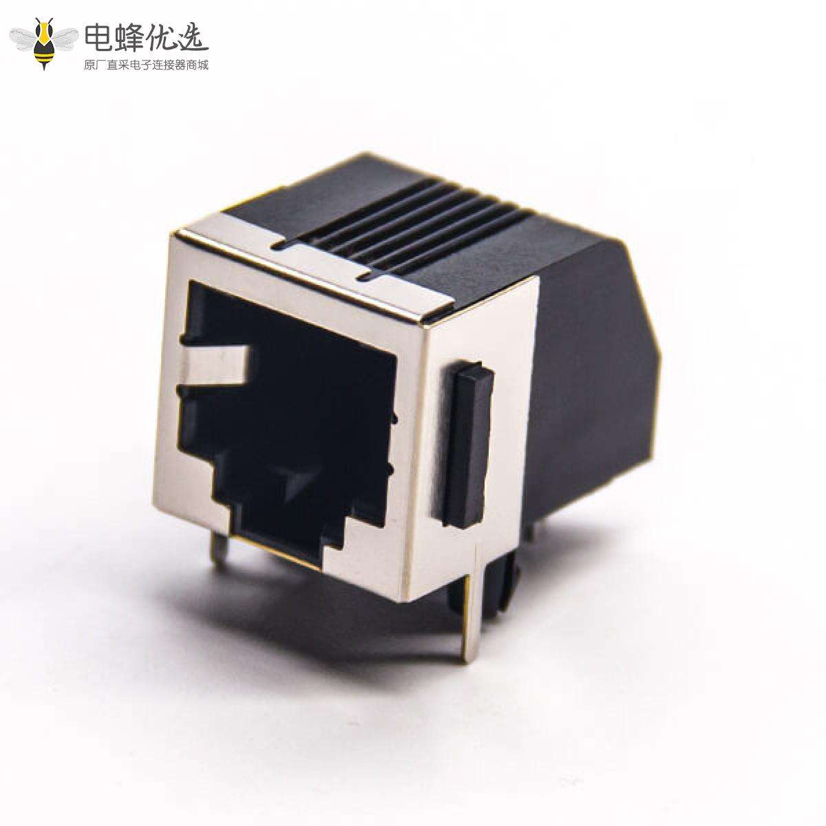 屏蔽rj11信息模块连接器6p6c弯式母座插PCB板
