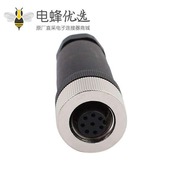 M12 8芯母头连接器直式塑料装配式插头 10PCS