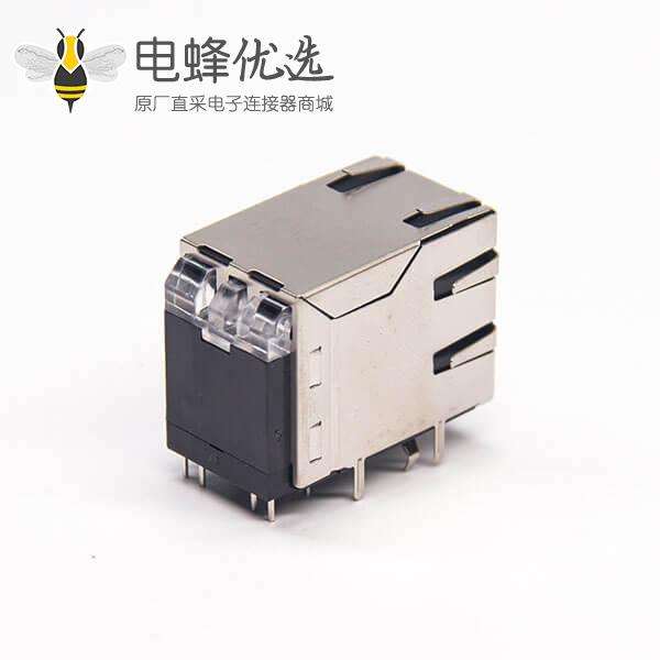 rj45加单层usb插座弯式90度插板带屏蔽