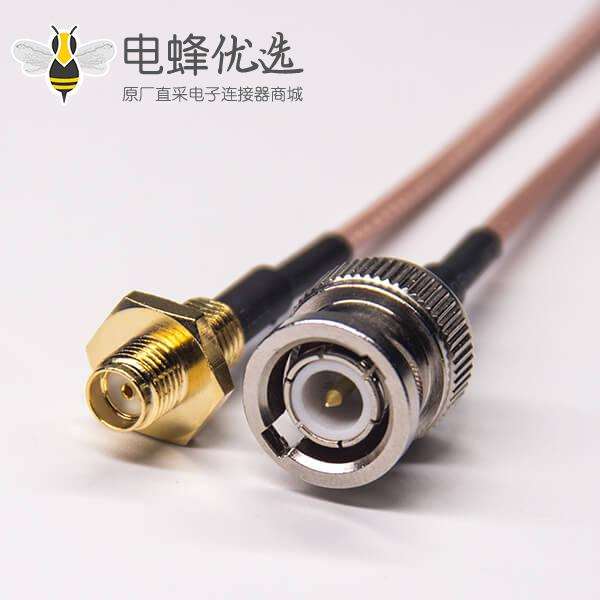 sma 母头穿墙防水接头转bnc公头直式射频线接RG316