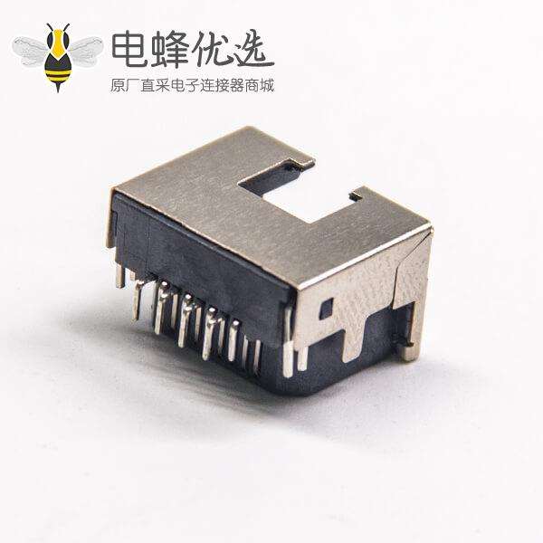 RJ45座8p8c屏蔽式单层1&times;1插pcb网络接口不带灯