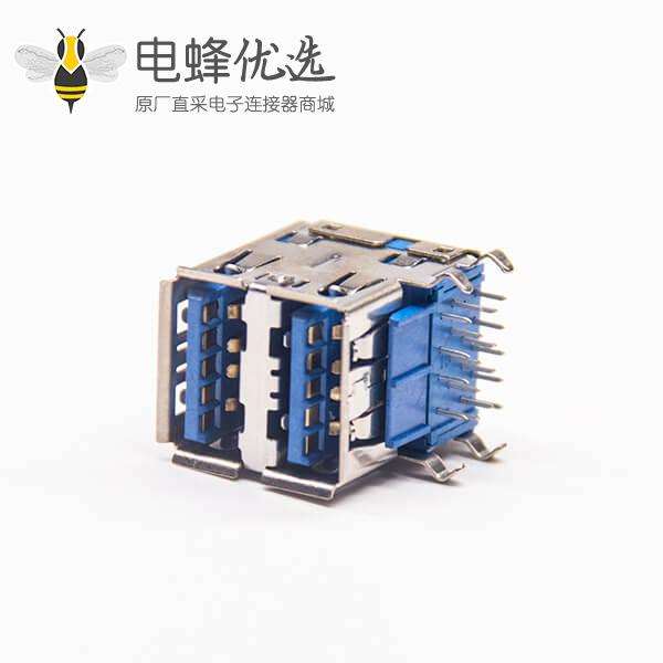 双层USB3.0母座90度直角pcb板端