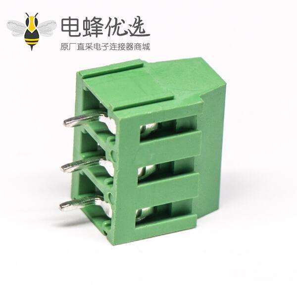 螺钉式接线端子排直式3芯接PCB板连接器绿色