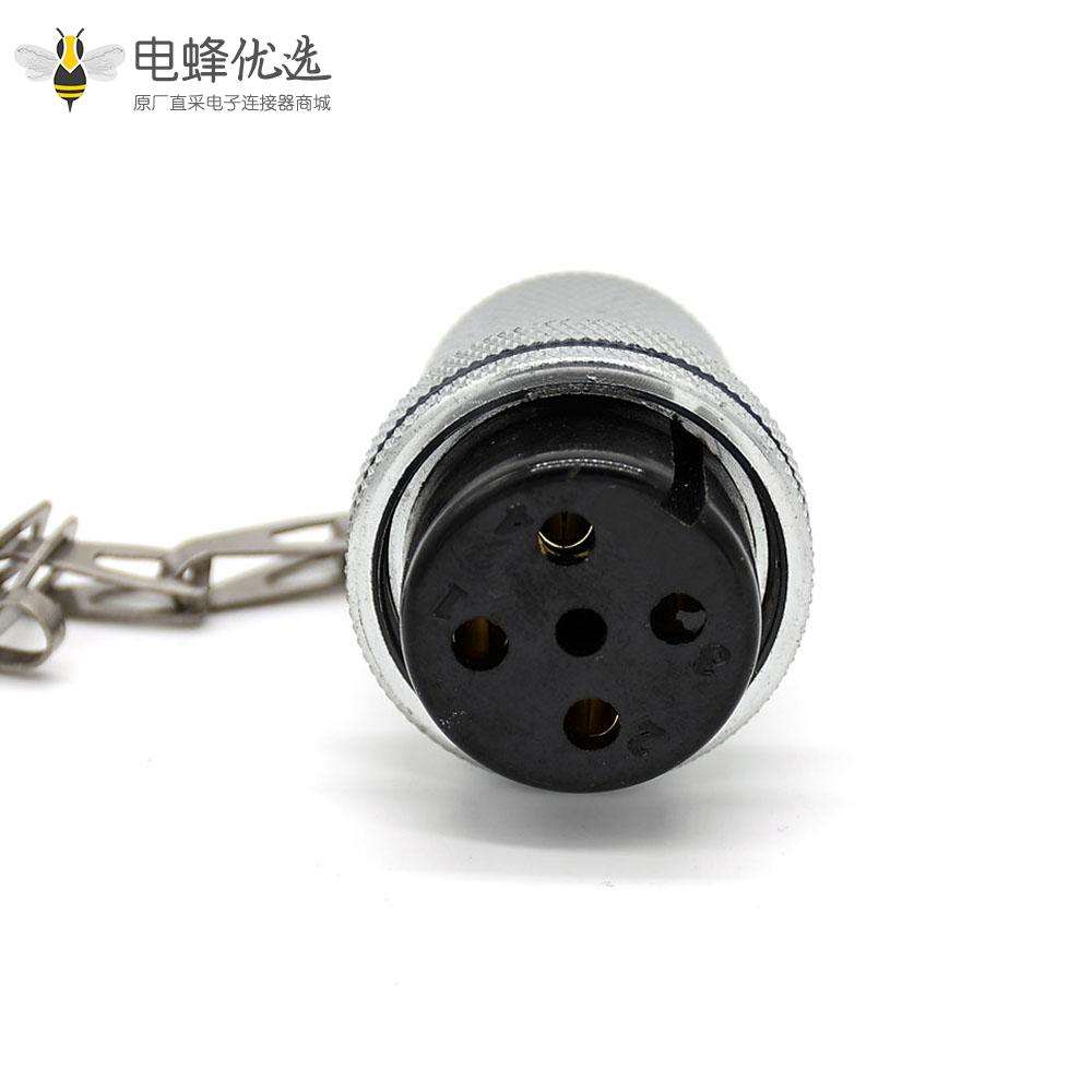 航空插头连接器GX30 5芯直式母头圆形连接器