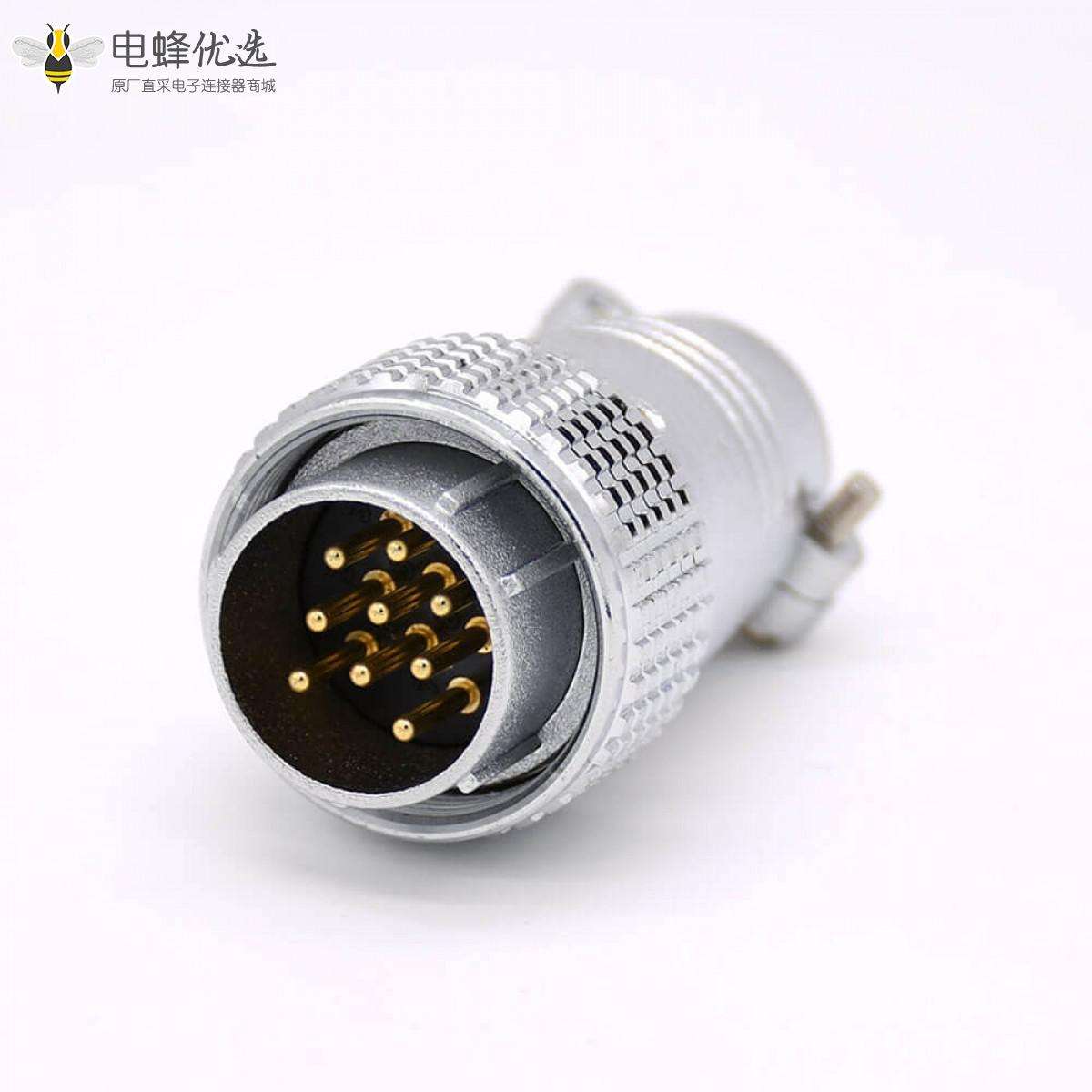 直公头 P24 9芯插头圆形接线航空连接器
