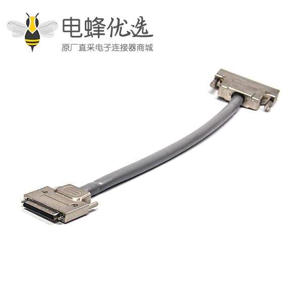 SCSI68芯连接器 HPDB公转母直式螺丝锁连接线1米