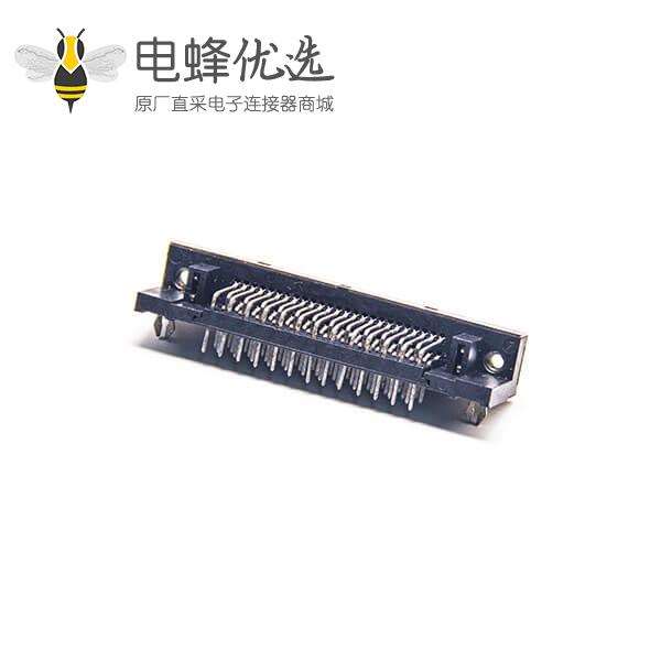 SCSI连接器HPDB型50芯弯式插板母头插孔式PCB板安装