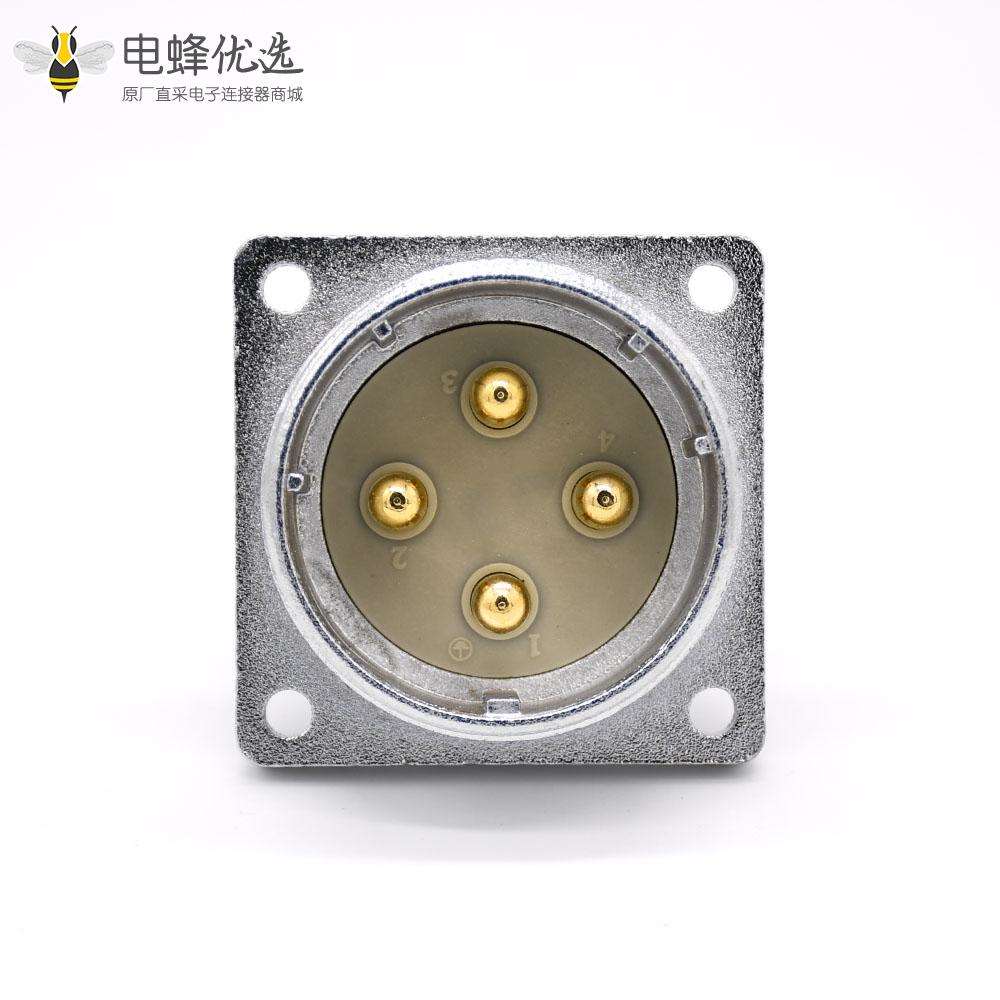 4芯插座P48公头直式四孔法兰连接器