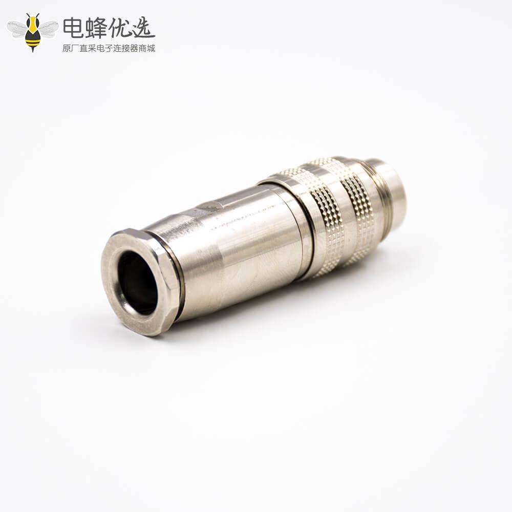 m16组装式4芯公头180&deg;组装接头全金属接线连接器带屏蔽