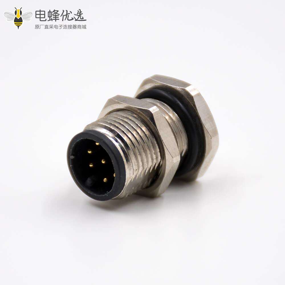 M128芯公头连接器板端插座A扣180&deg;接PCB板传感器