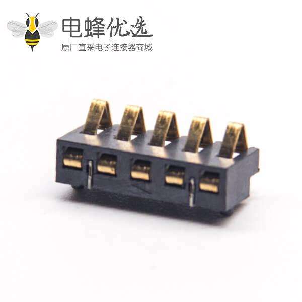 弹片电池PH2.5贴板安装接PCB板5芯镀金公插头电池座