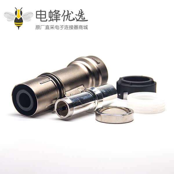 新能源高压互锁连接器单芯8mm电流200A直式金属带屏蔽插头