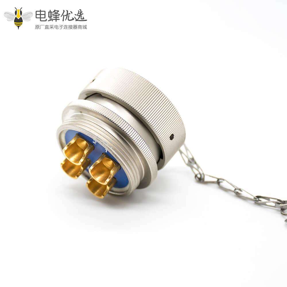 4芯圆形连接器Y50X插头&插座&防尘盖22壳体号公母对接焊杯卡口连接直式铝合金