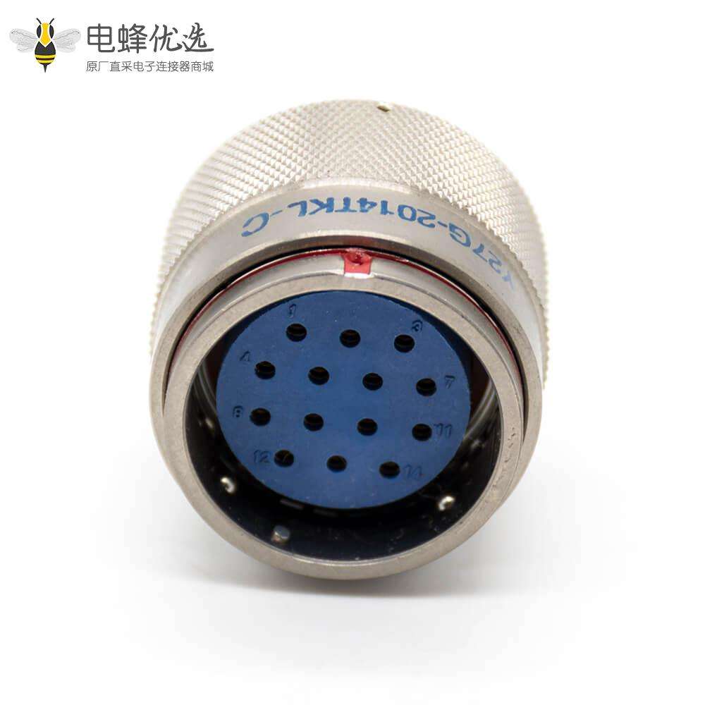 Y27G插头20壳体号母头14芯直式工防黄铜夹线板式卡口连接接线焊杯连接器