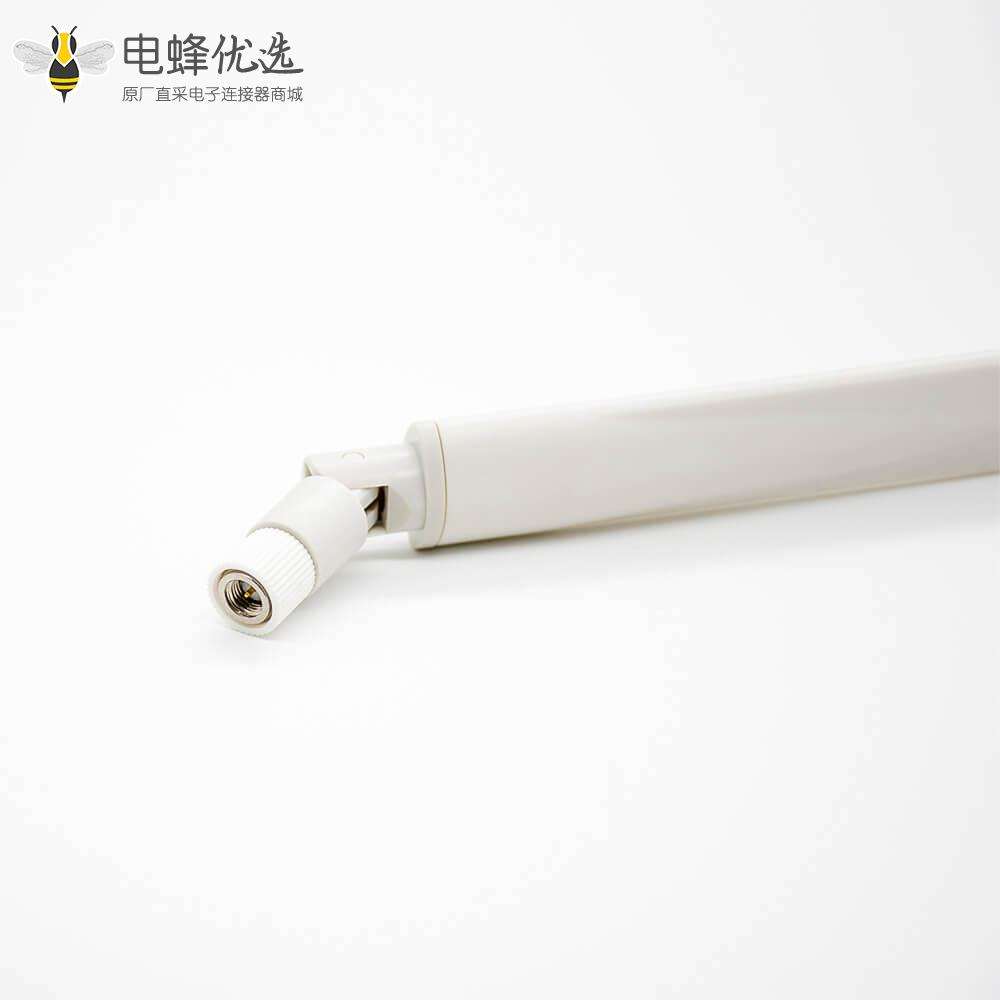 2.4GHZ天线白色可折叠式公插头标准螺纹连接SMA连接器