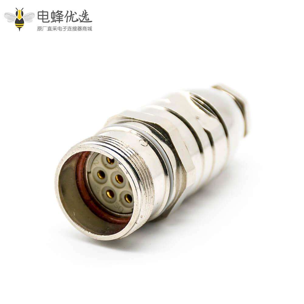 6芯连接器M23直式焊线连接器