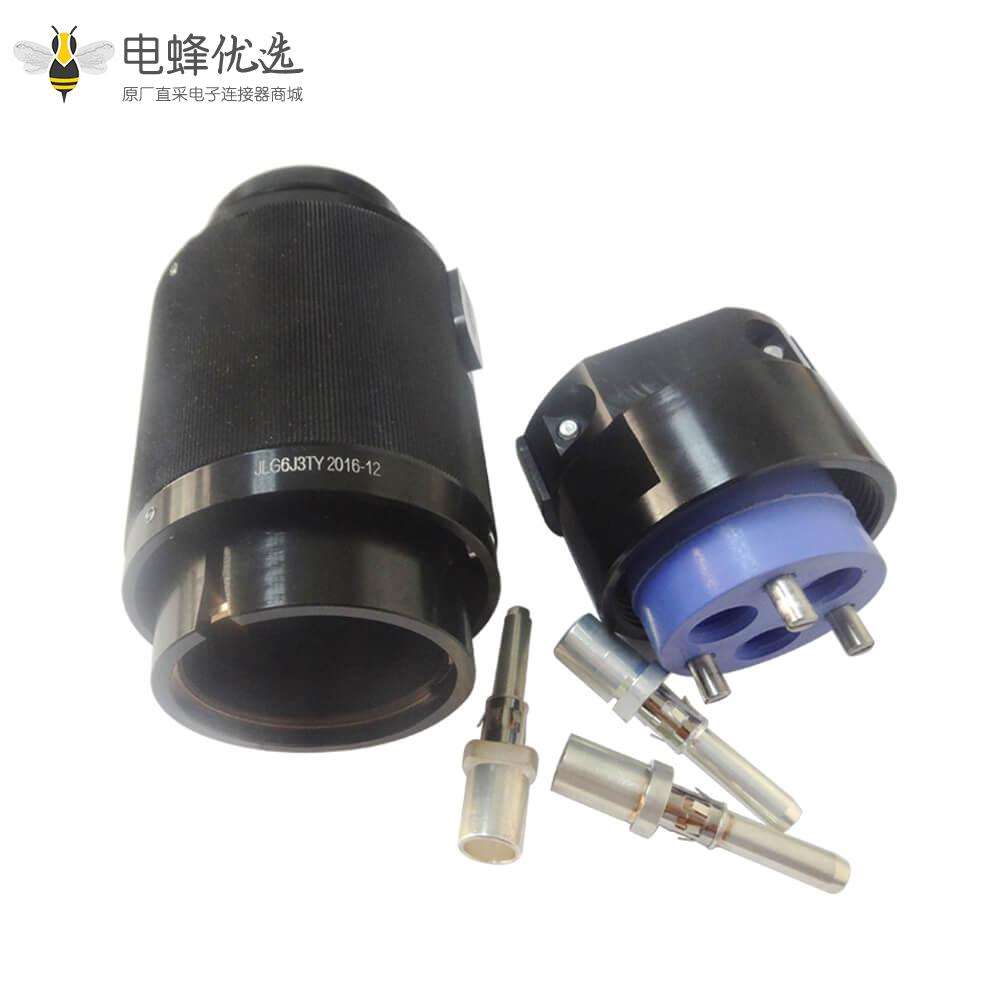 3芯圆形插头公头6壳公头直式压接JL牵引机车连接器