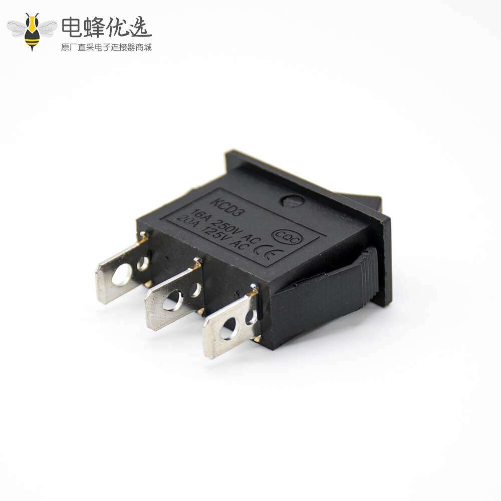KCD3开关3脚2挡操作面板KCD3-102翘板船型电子接线开关