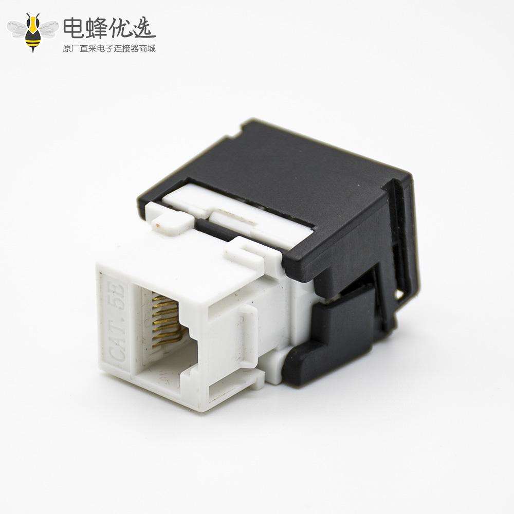 RJ45信息免打模块单端口镀金触头插孔超五类不带屏蔽