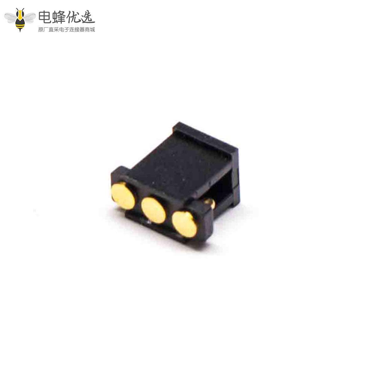 弹簧针连接器R型侧放式3芯间距2.5MM单排Pogo Pin连接器