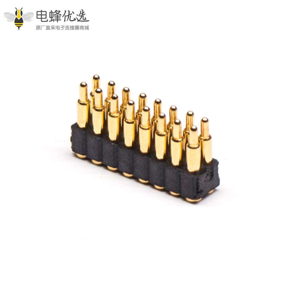 Pogo Pin电池连接器16芯普通单头两排侧放式间距2MM