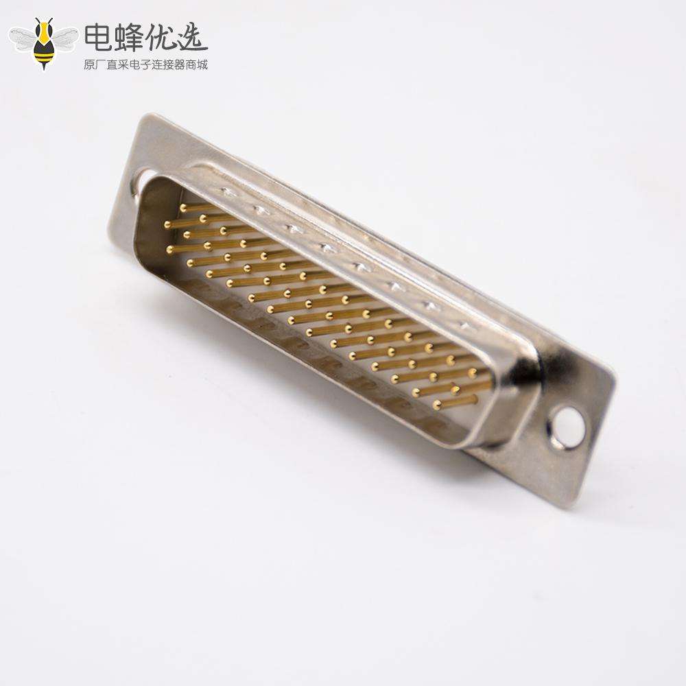 44Pin DB头车针型3排焊杯式公头180度D型连接器