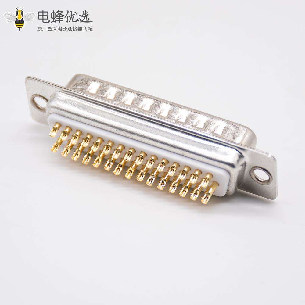 44Pin DB头车针型3排焊杯式公头180度D型连接器