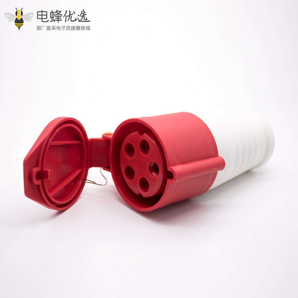 32A工业连接器5芯母头 380V-415V IP44 3P+N+E三相移动插座