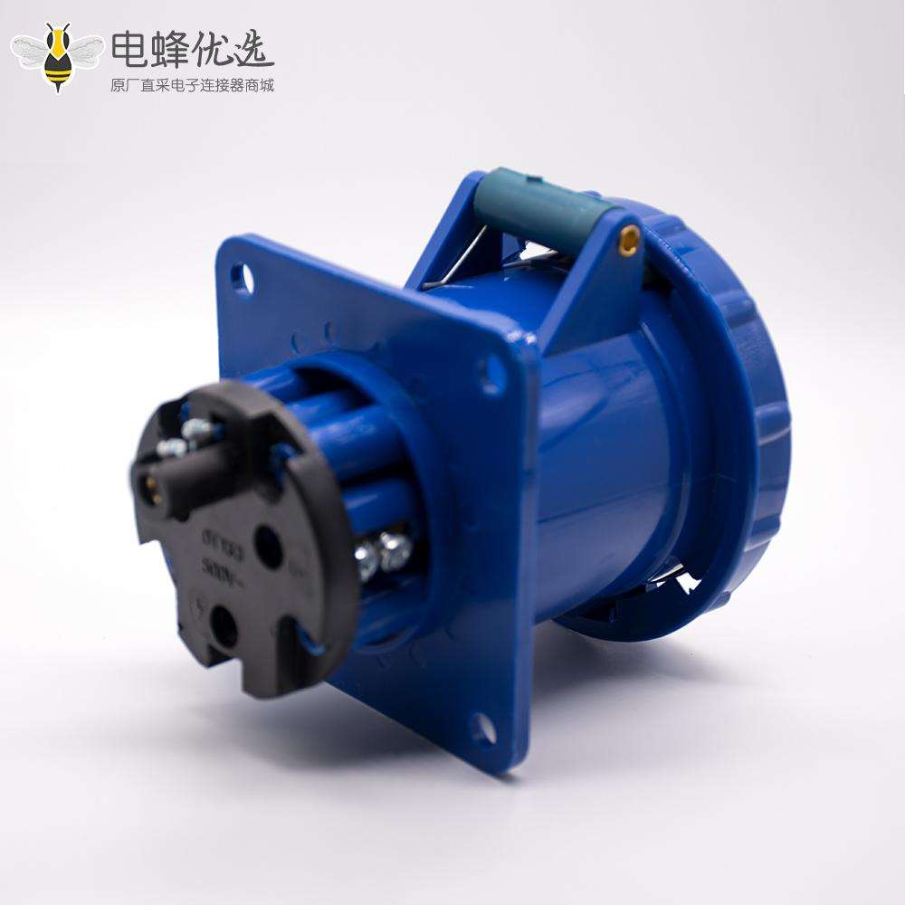 暗装直座工业插座3芯母头63A 220V-240V IP67防水 2P+E