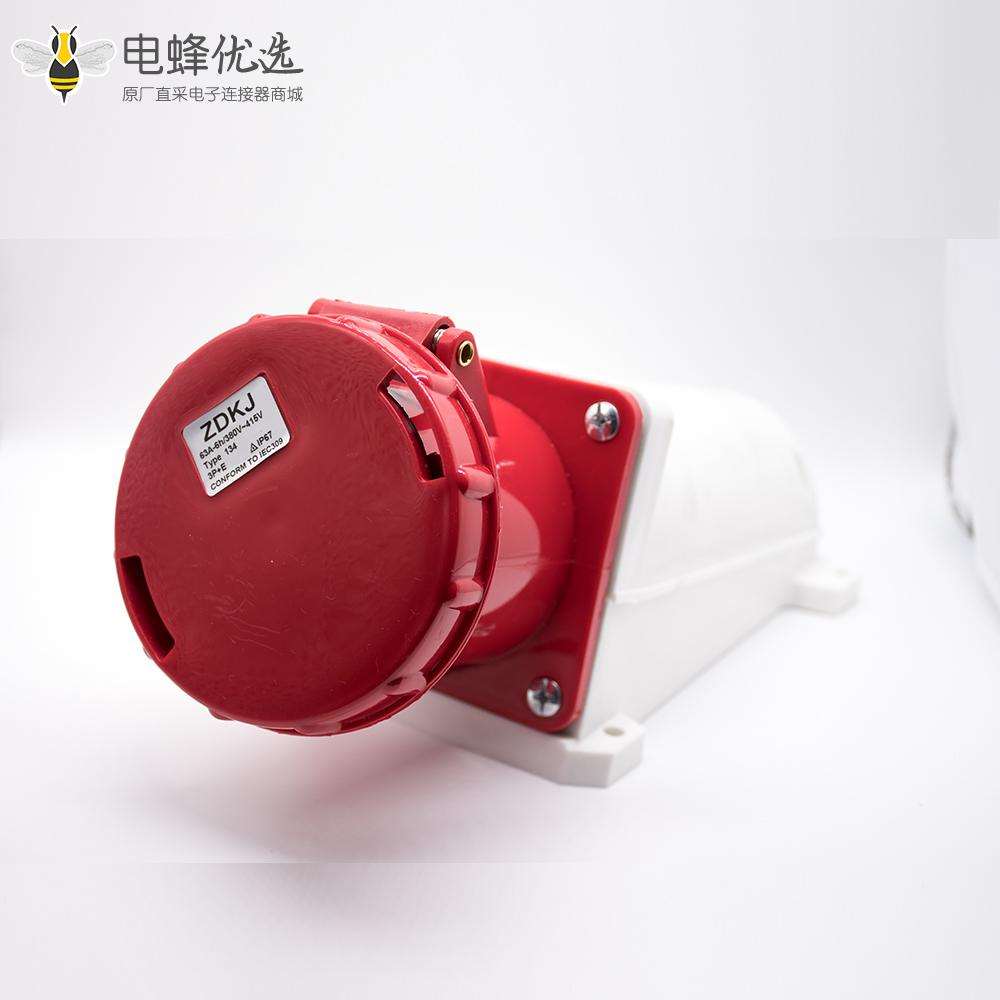 三相工业明装插座3P+E防水IP67 63A 380V-415V 4芯母头