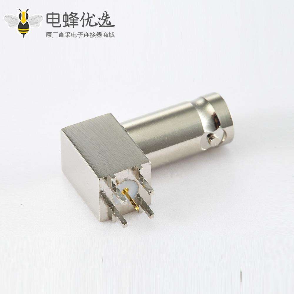 BNC连接器75&Omega;母头弯式PCB安装插孔