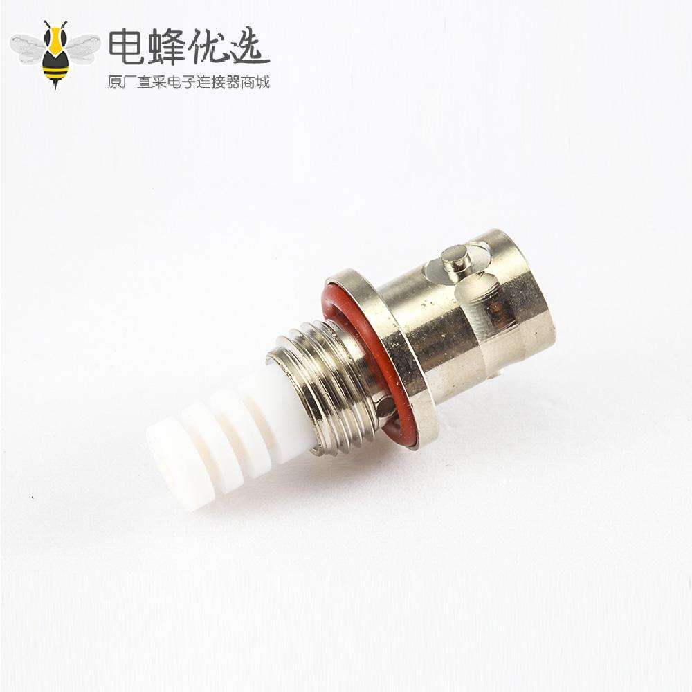BNC插座50&Omega;连接器180度面板安装后锁穿墙